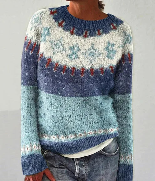 Vintage Patchwork Knit Pullover