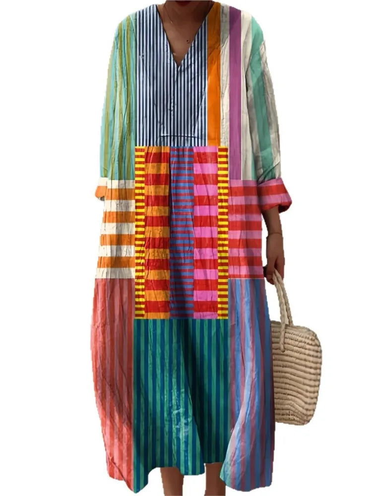 Elegant V-Neck Shirt Dress