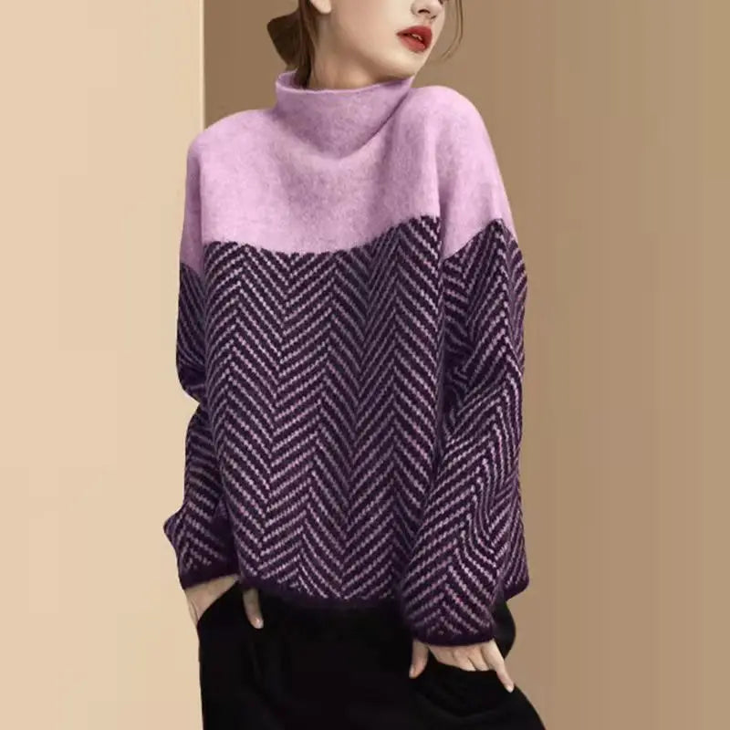 Retro Multi-Color Pullover Sweater