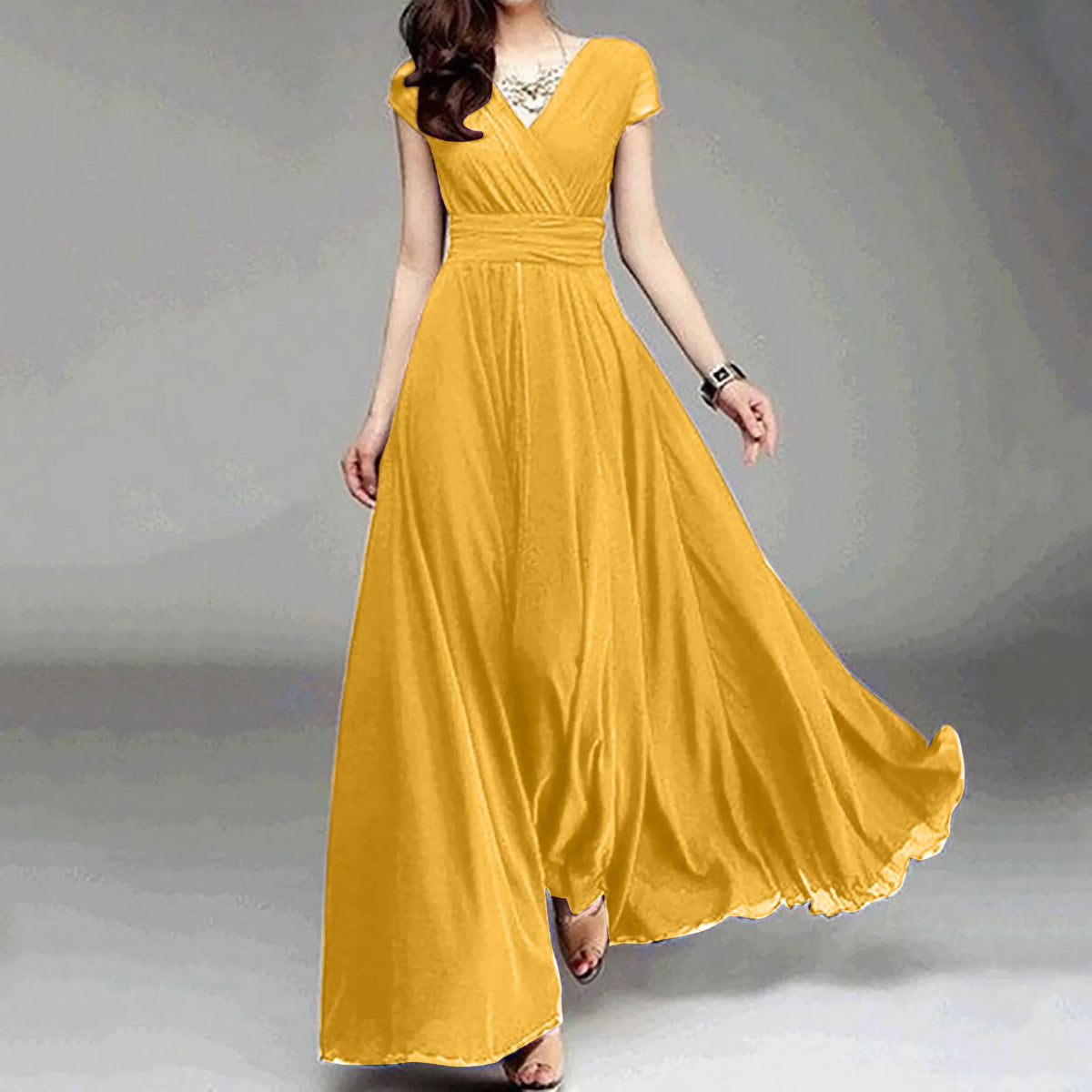 Elegant Chiffon Ruffle Dress