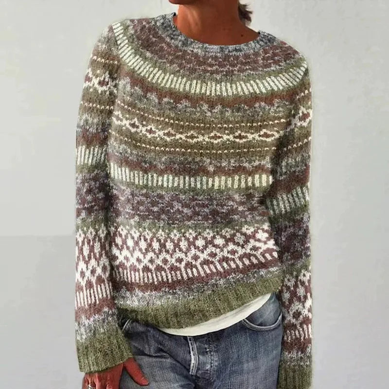 Vintage Patchwork Knit Pullover