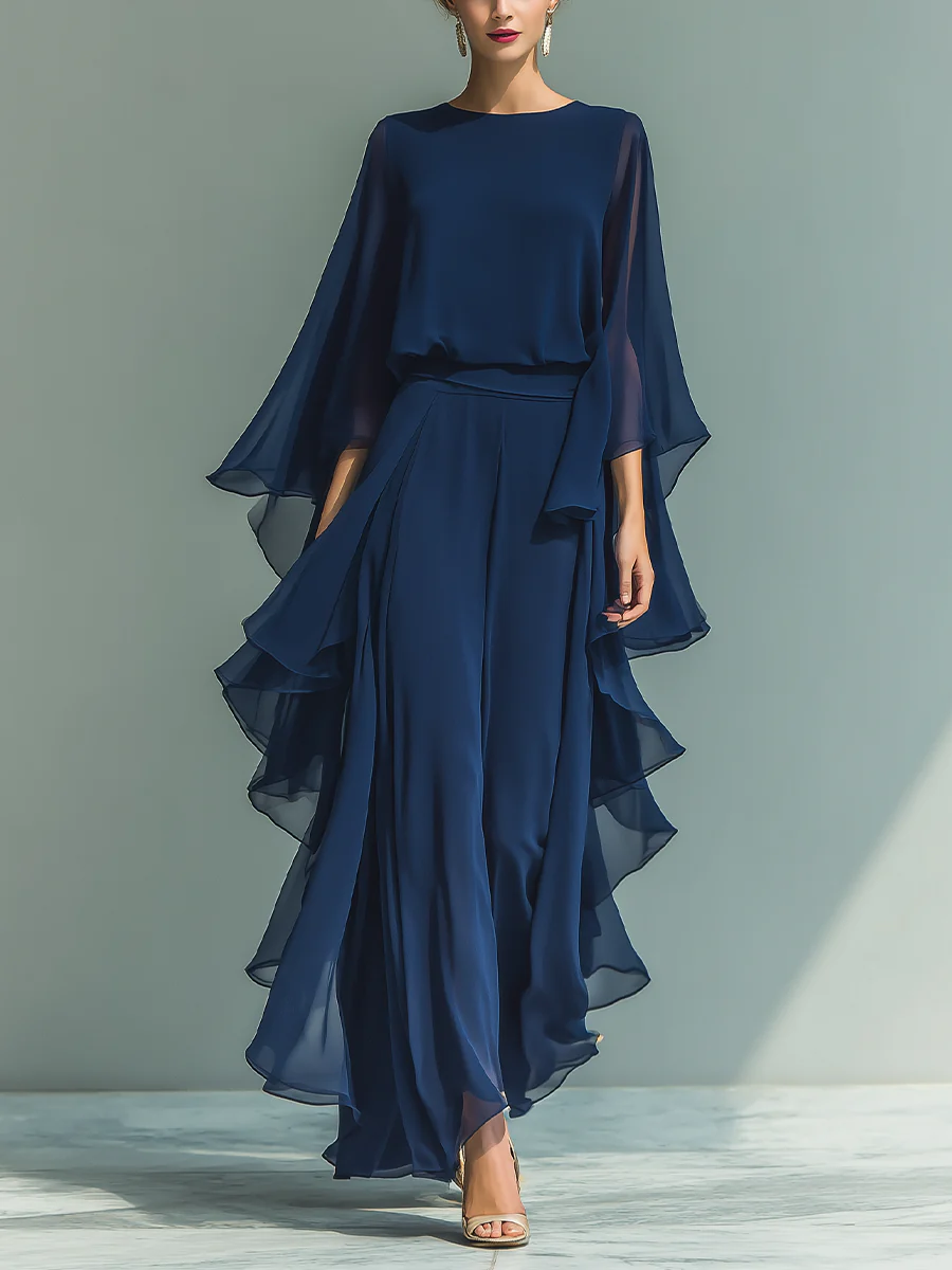 Celeste™ | Elegant Chiffon Maxi Dress