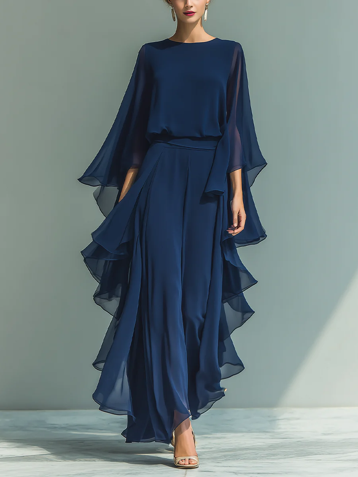 Celeste™ | Elegant Chiffon Maxi Dress