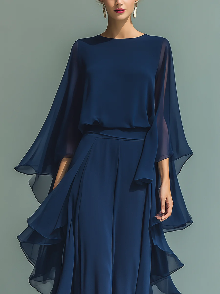 Celeste™ | Elegant Chiffon Maxi Dress