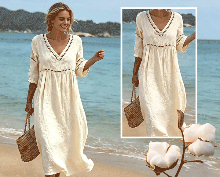 Dress Solid Openwork Casual