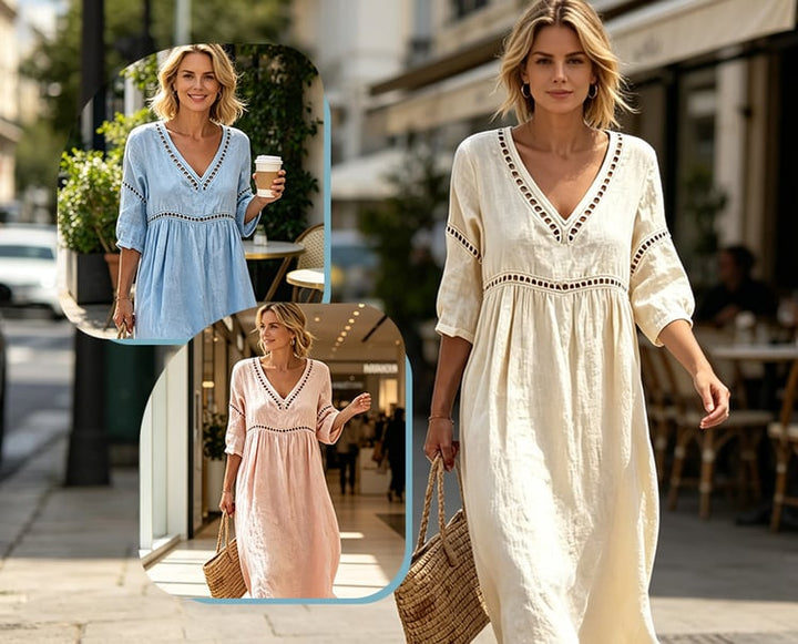 Dress Solid Openwork Casual
